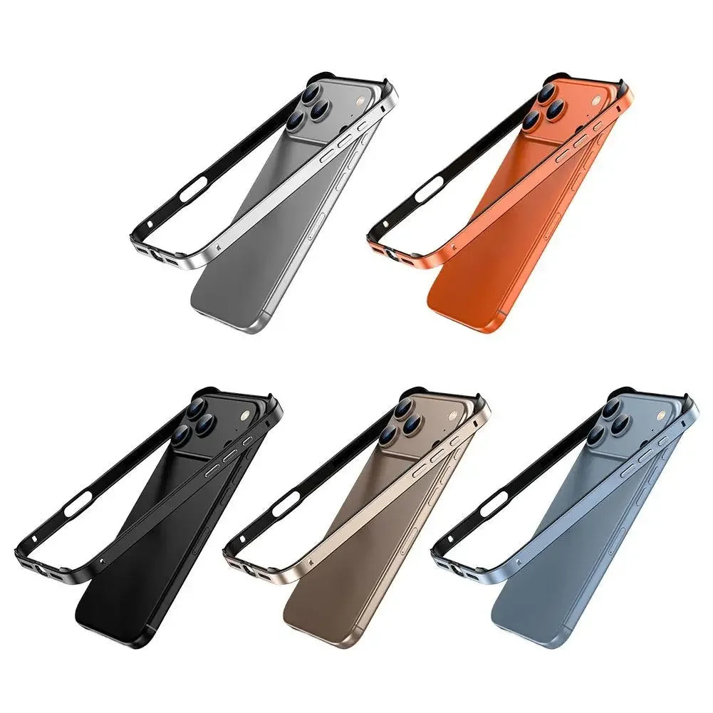 Luxury Alloy Metal Bumper Phone Case For iPhone 17 Air 17 Pro Max 17 Pro Silicone Lining Corner Pads Anti Collision Frame Peaceful Pleasures Health and Wellness