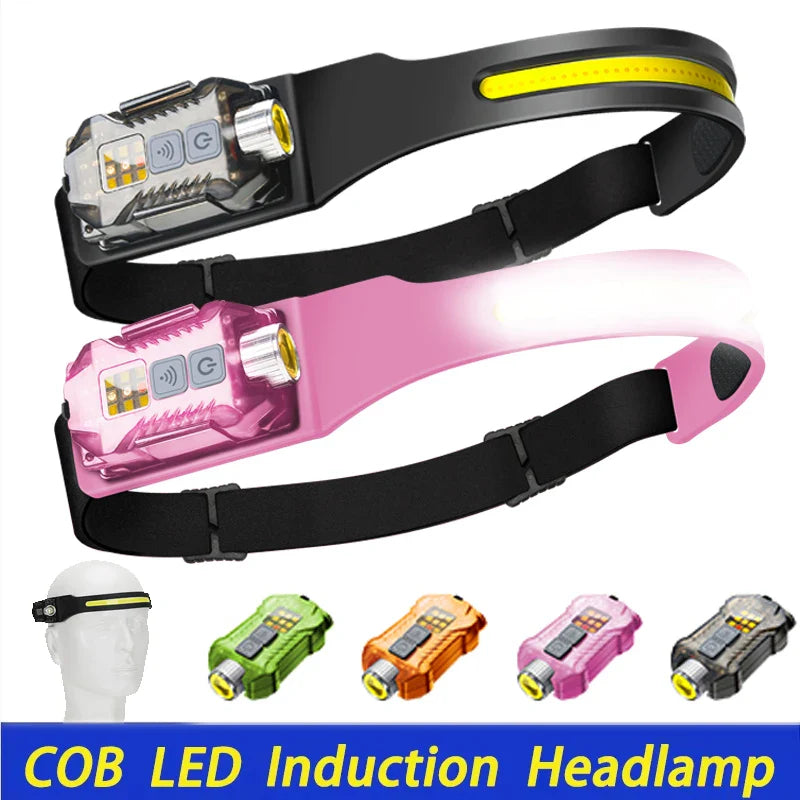 COB LED Rechargeable Headlamp – Motion Sensor, 400LM, IP65