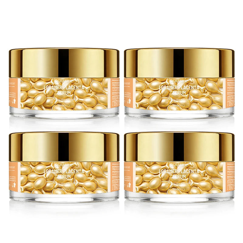 Vitamin E Face Deep Moisturizing Capsule Essence, Hydrates and Smooths Skin, Deep Hydration and Skin-Brightening 30 Capsules Peaceful Pleasures Health and Wellness 4pcs