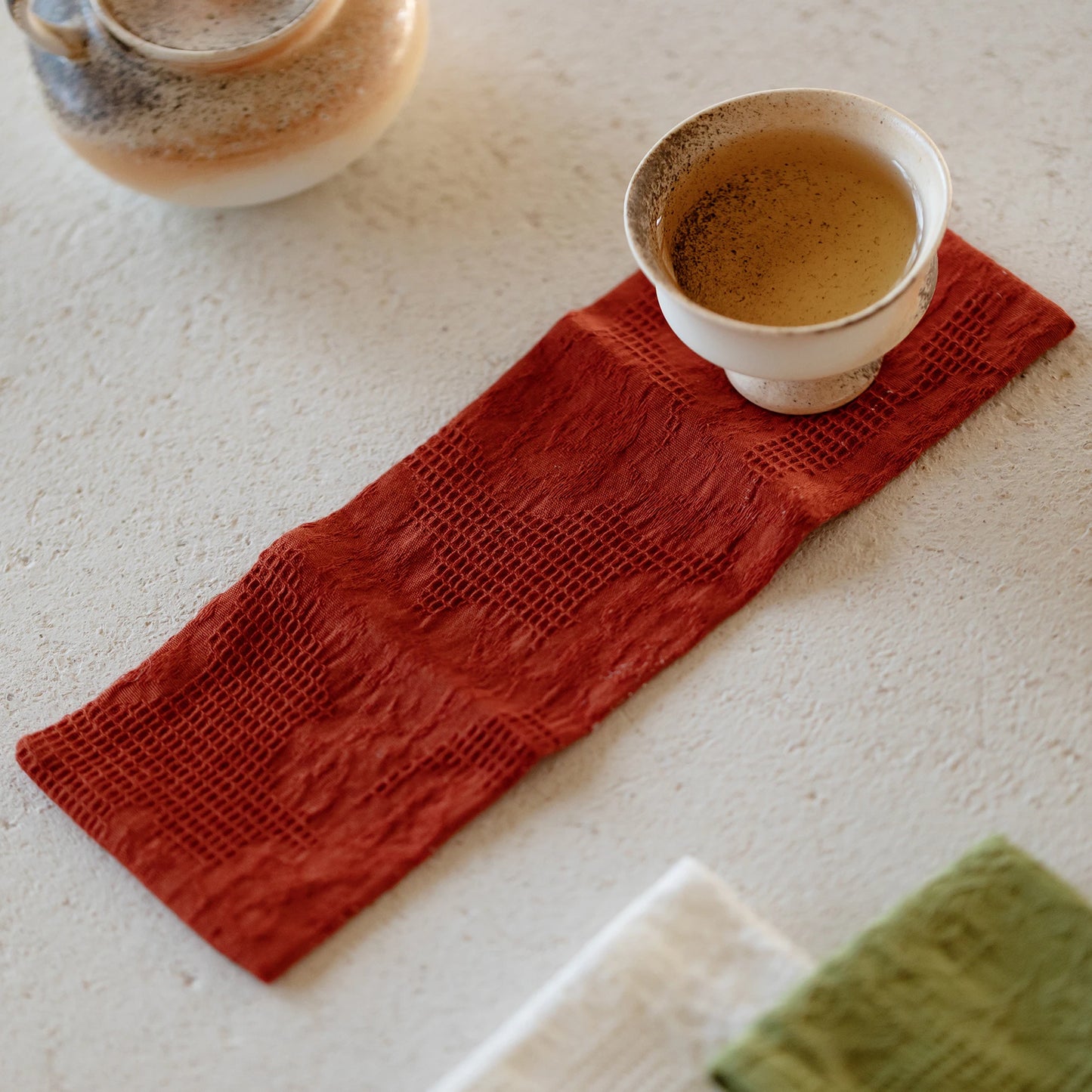 Handmade Cotton Linen Tea Towel | Double-Sided Absorbent Mat