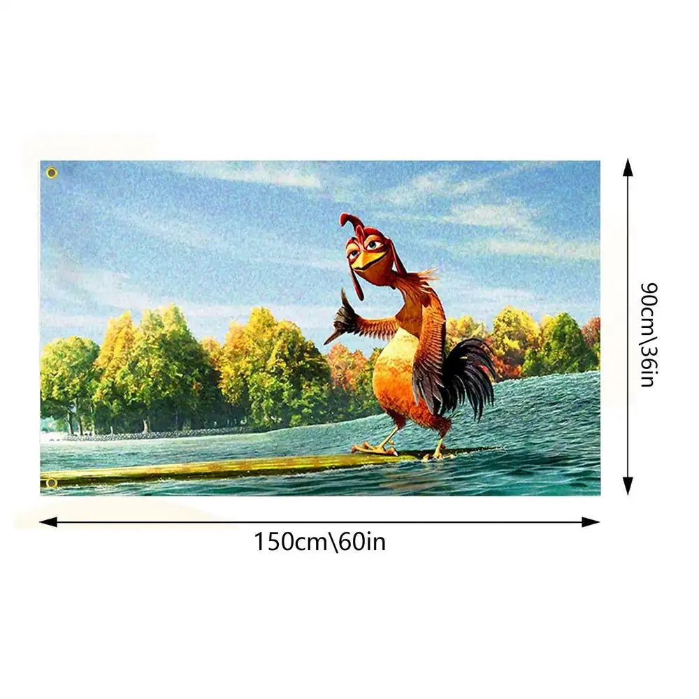 Chicken Joe Flag Wall hanging Chicken Flag Tapestry Wall Garden Flag Double Sided Flag Wall Art Decor for Garden Living Room Peaceful Pleasures Health and Wellness Blue 90 X 150cm