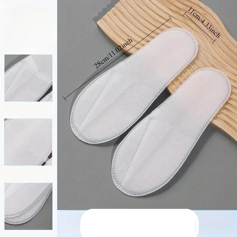 25Pcs Disposable Non-Slip Disposable Hotel Slippers - Soft and Breathable Non-Woven Fabric, Hygienic for Travel and Home, Portable Ergonomic Design Women's Comfortable Indoor Slippers, Simple Style, Non-Woven Material, Durabl Peaceful Pleasures Health and Wellness
