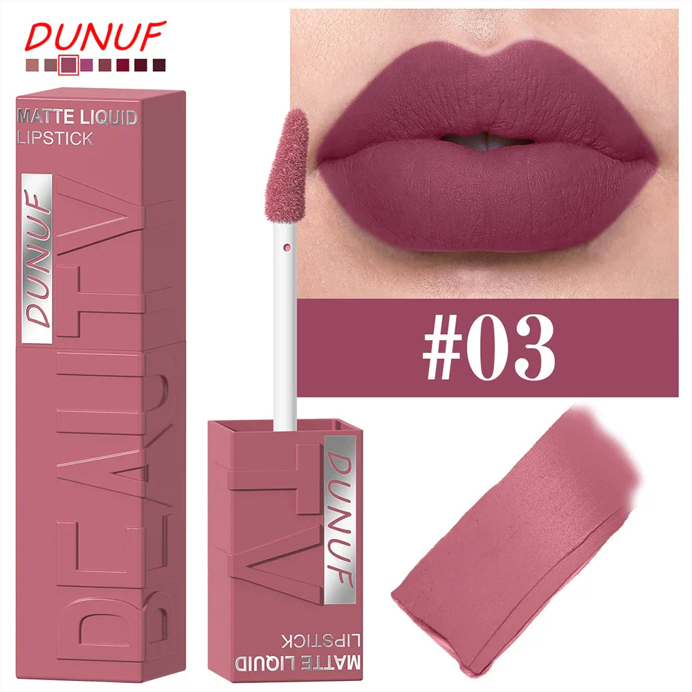 DUNUF Y2K Waterproof Lip Gloss – Non-Stick Long-Lasting Color
