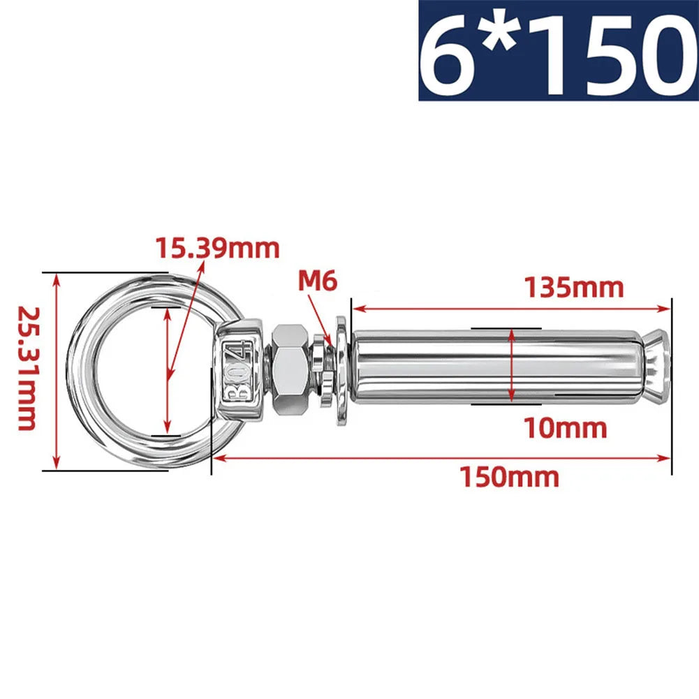 304 Stainless Steel Expansion Bolts Ring Hook Anchor Concrete Eye