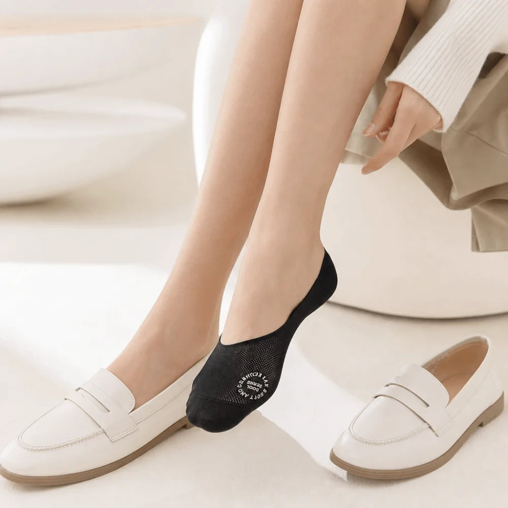 Women's Invisible No-Show Socks 5-Pack | Anti-Slip Mesh Boat