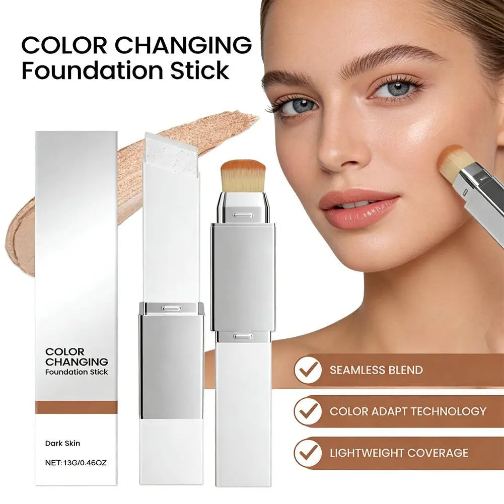 Color Changing Foundation Stick | Matte Buildable Coverage + Brush