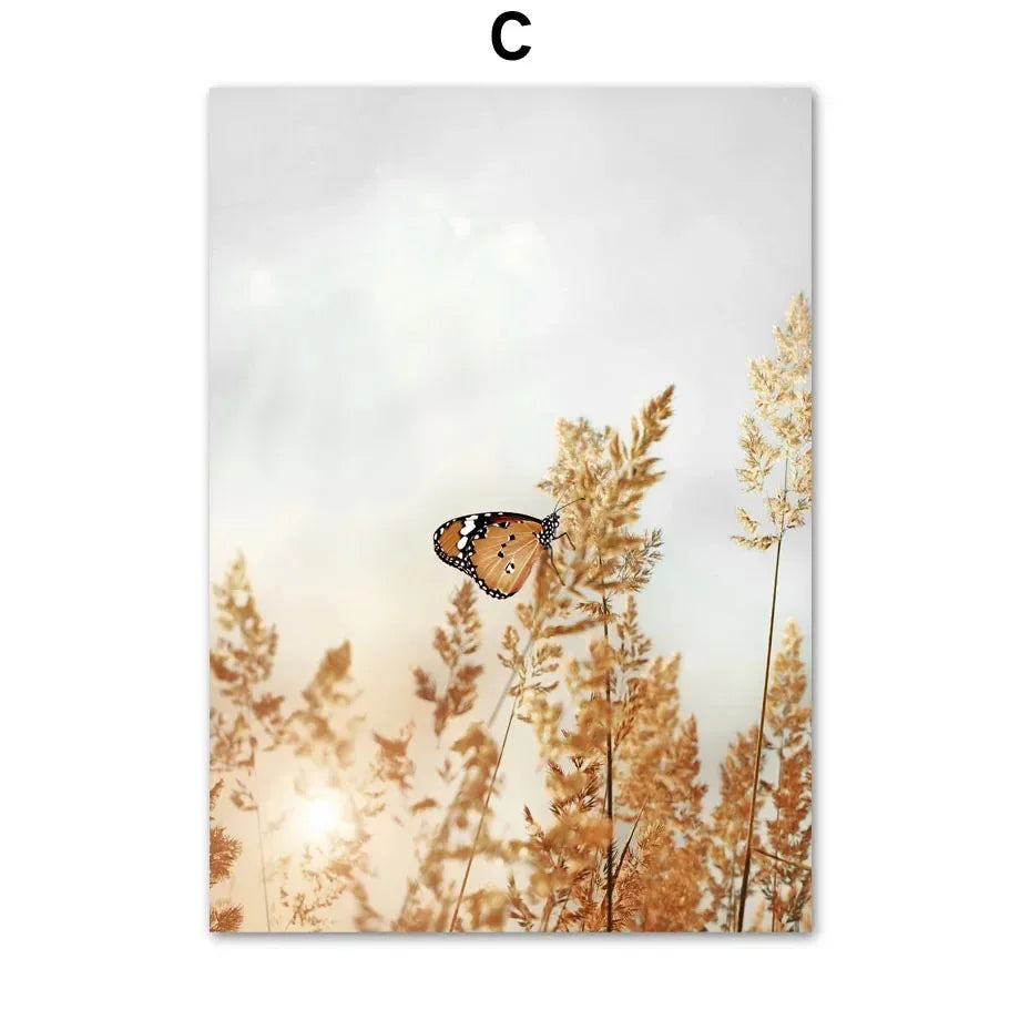 Fall Pumpkin Autumn Canvas Wall Art | Nordic Home Decor Print