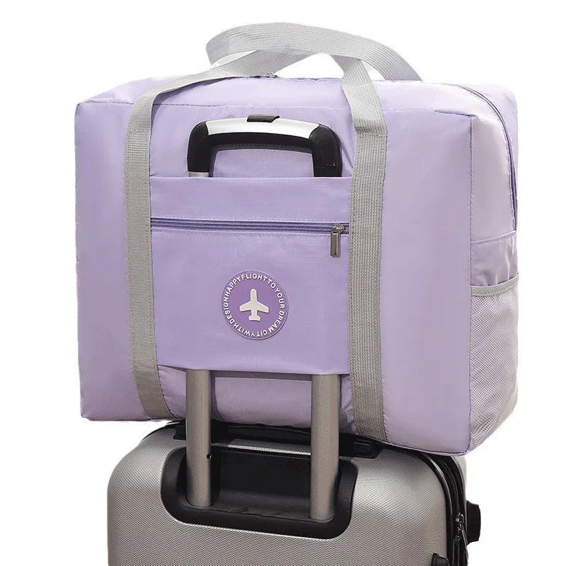 Large Capacity Foldable Airplane Bag Portable Travel Bag Lever Lift Sports & Fitness Organizer Storage Bag for Travel Peaceful Pleasures Health and Wellness Lavender