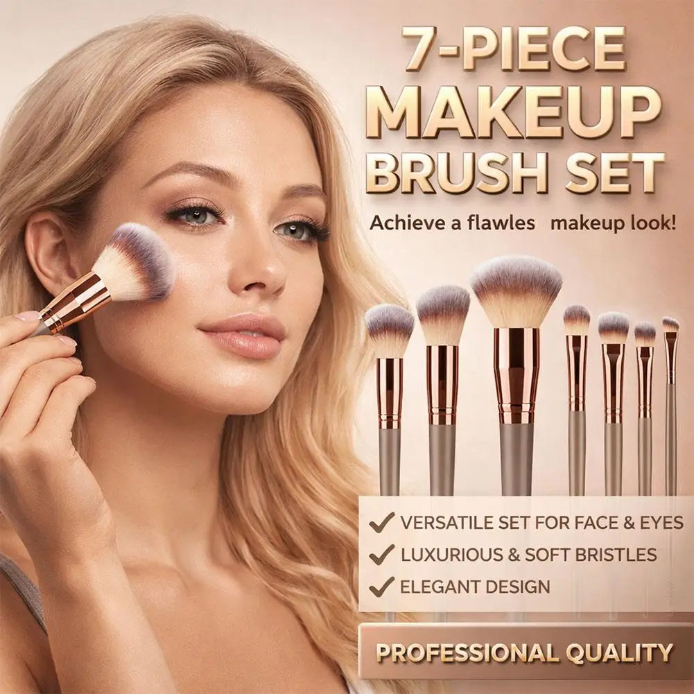 7-Piece Makeup Brush Set – Foundation, Blush & Eyeshadow