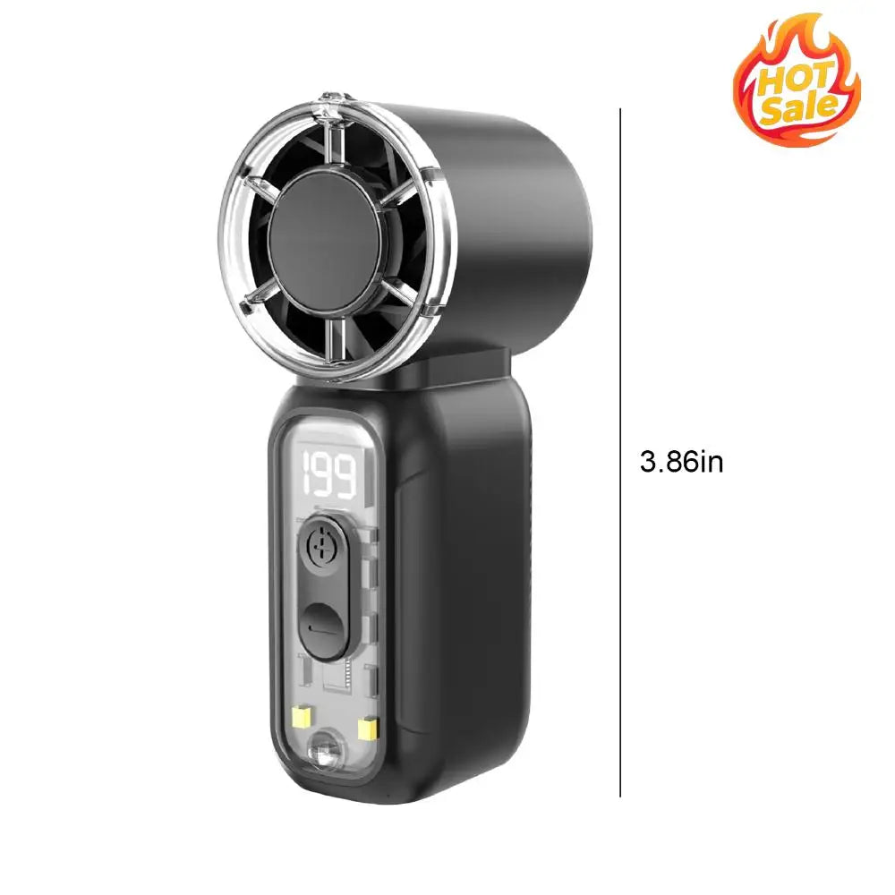 199-Speed Rechargeable Pocket Fan with LED Flashlight