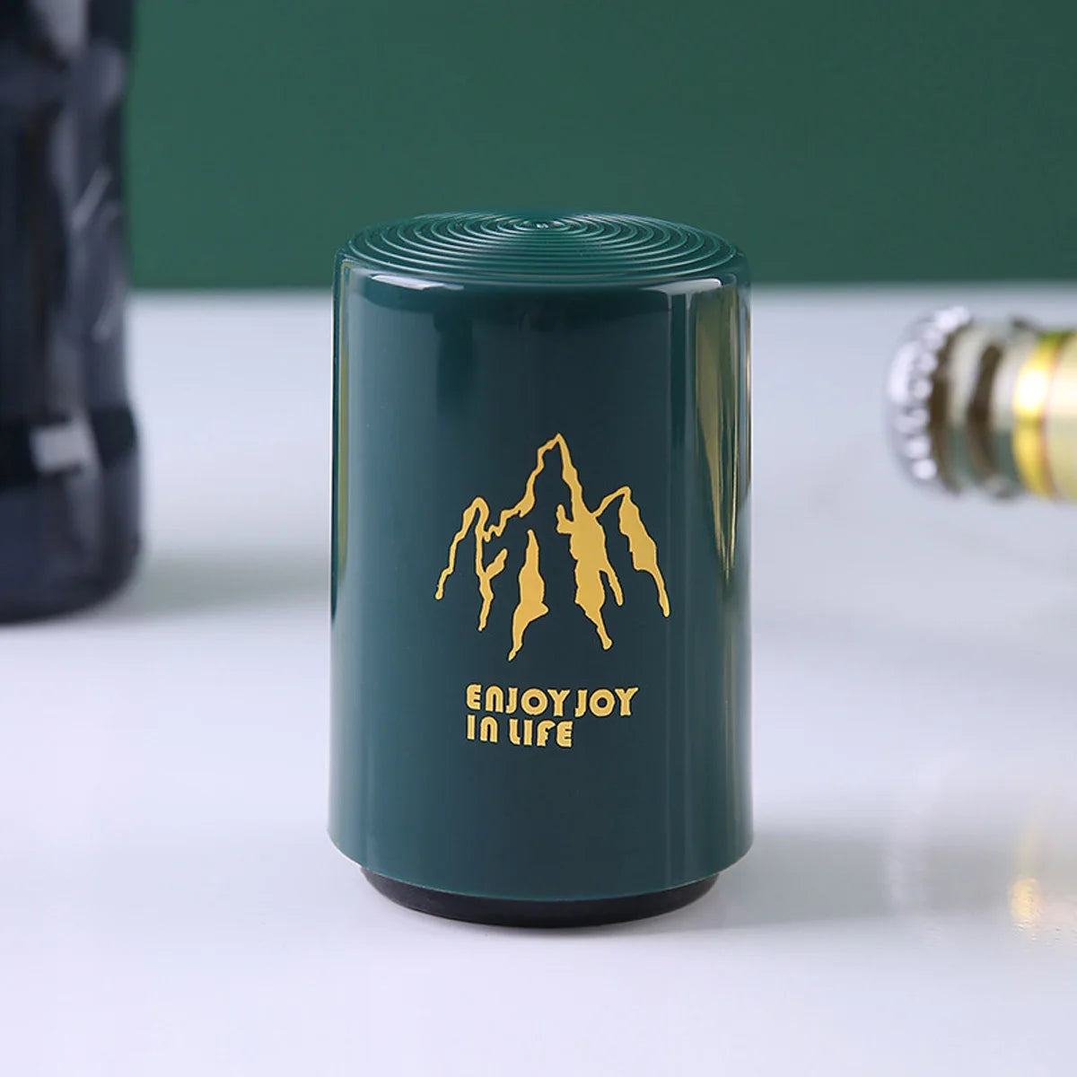 1Pcs Automatic Beer Bottle Opener Stainless Steel Press Lid Beer Corkscrew Tools Portable Bar Gadgets Wine Cap Opener Kitchen Peaceful Pleasures Health and Wellness Green Mountains
