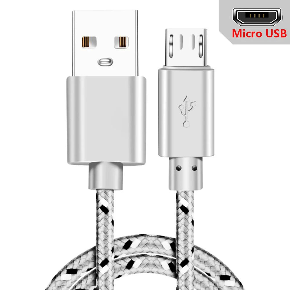 Nylon Braided Micro USB Fast Charge Cable 1M 2M 3M – Android