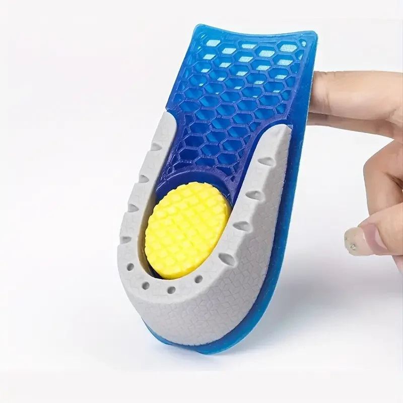 1pair Gel Height Increase Insoles, Shock Absorption Heel Cushion Pads, Height Lift Shoes Inserts For Men & Women Peaceful Pleasures Health and Wellness Blue 3.5CM
