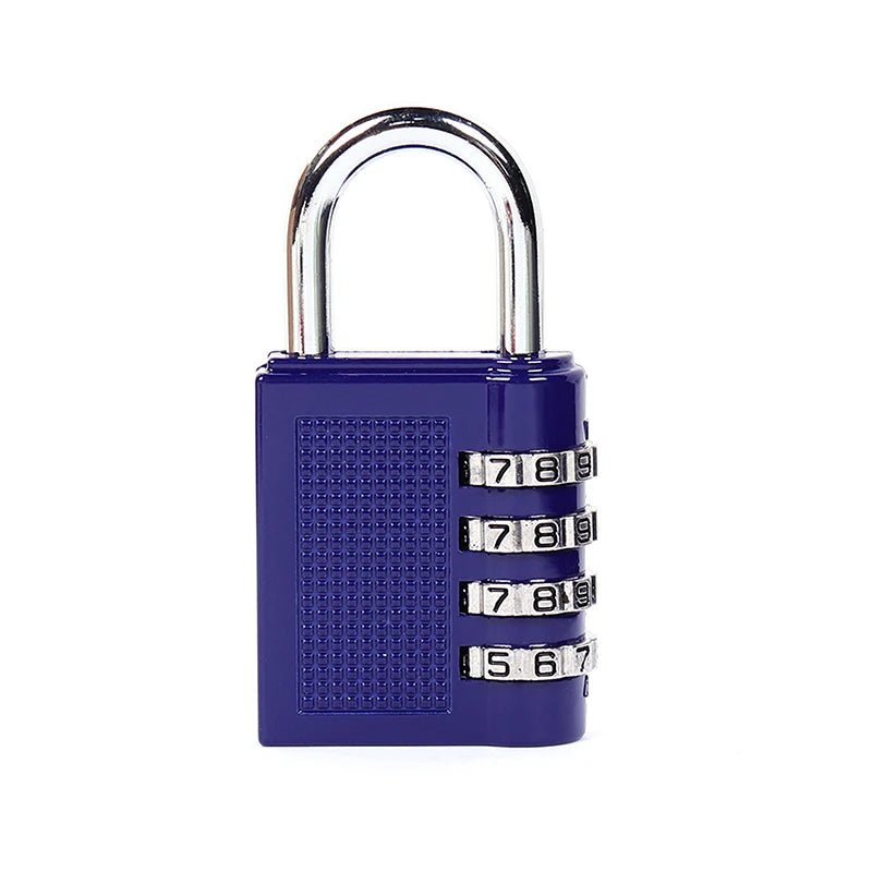 Zinc Alloy Large 4-digit Combination Lock Luggage Luggage Gym Mechanical Password Padlock Cabinet Lock Waterproof Lock Peaceful Pleasures Health and Wellness Blue