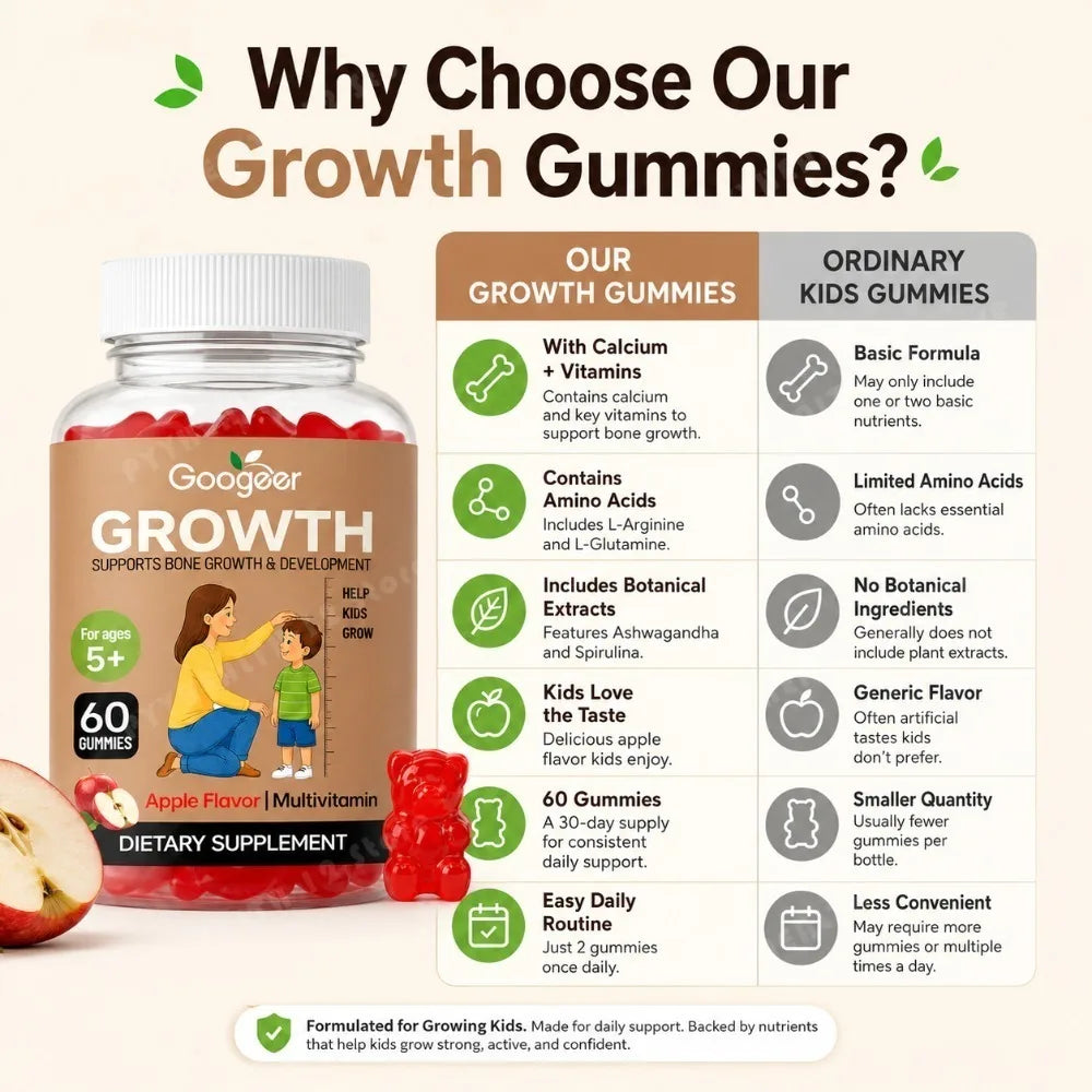 Kids Calcium D3 K Apple Gummies – 60ct Multivitamin for Children