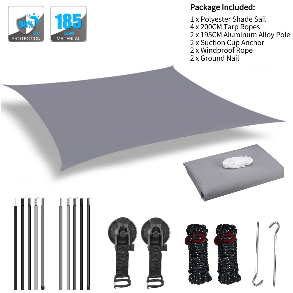 Rtractable Vehicle Awnings Waterproof UV-Resistant Sun Canopy 2x3M 2x4M Campervan Shelter for Car SUV Vans Outdoor Camping Tents Peaceful Pleasures Health and Wellness