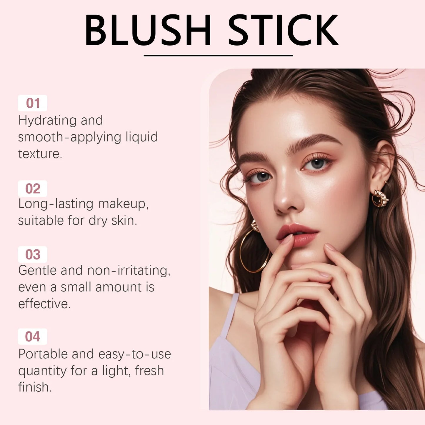 Zephoco Cream Blush Stick – Hydrating Long-Wear Soft Mist Finish Cream Blush Stick Oasis Select