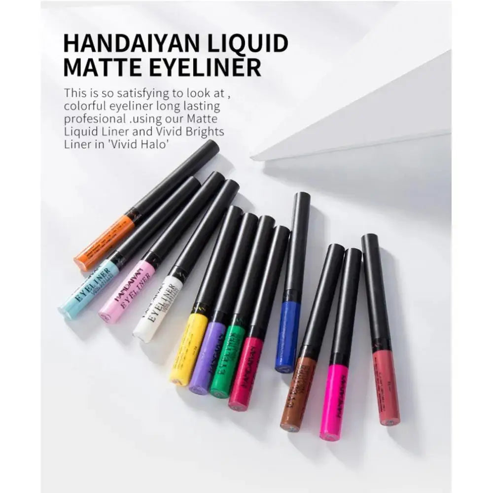Handaiyan 12-Color Waterproof Matte Eyeliner Pen Set | 24H