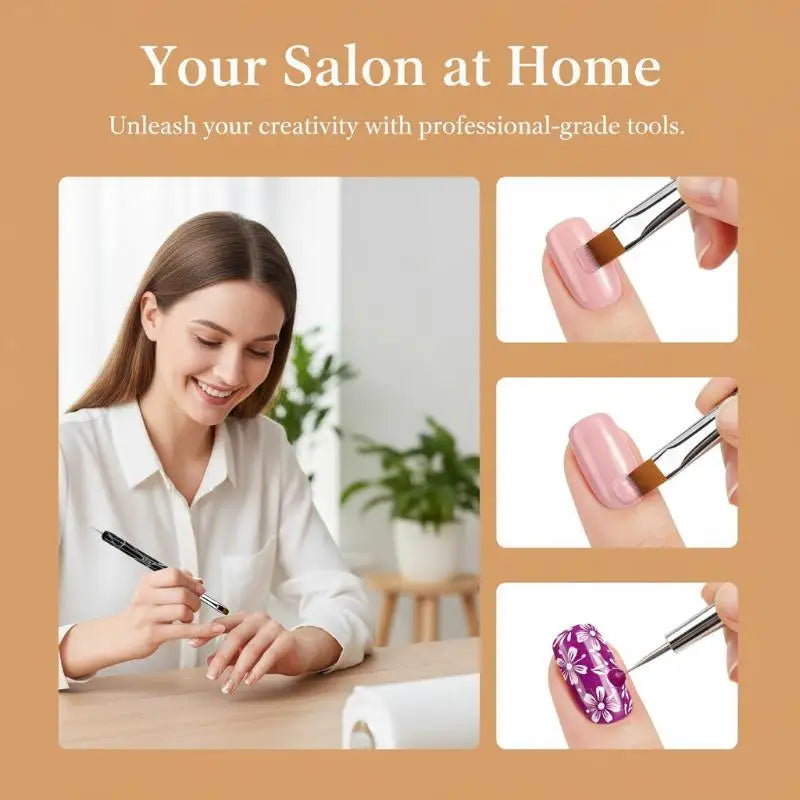 French Dual End Beginner High Quality Painting Manicure Tool Acrylic Drawing Nail Art Brush Nail Art Rhinestone Gel Dotting Pen Peaceful Pleasures Health and Wellness