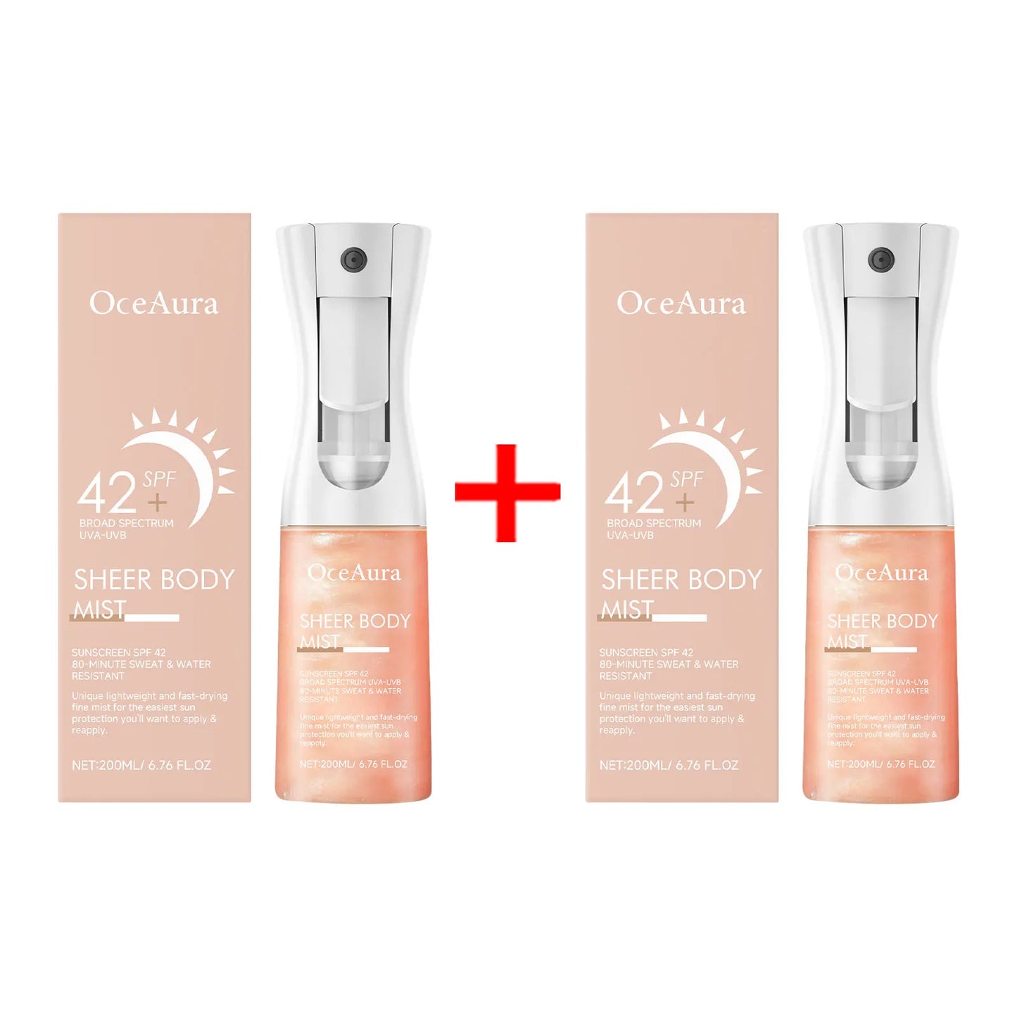 OceAura Sunscreen Spray with SPF42 Anti UV Protection Sunburn Prevention Oil Control Lasting Waterproof Moisturizing Sun Cream ﻿ Peaceful Pleasures Health and Wellness 400ml Boxed