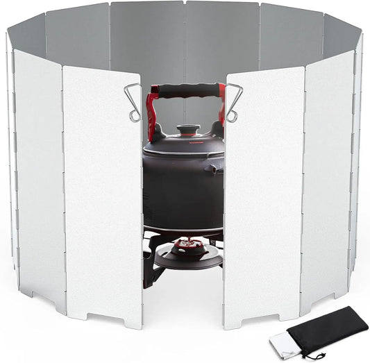 Tall Stove Windscreen-Gas Burner Windshield- Aluminum Camping Stove Folding Cooker Butane Burner For Outdoor Camping Picnic ﻿ Peaceful Pleasures Health and Wellness