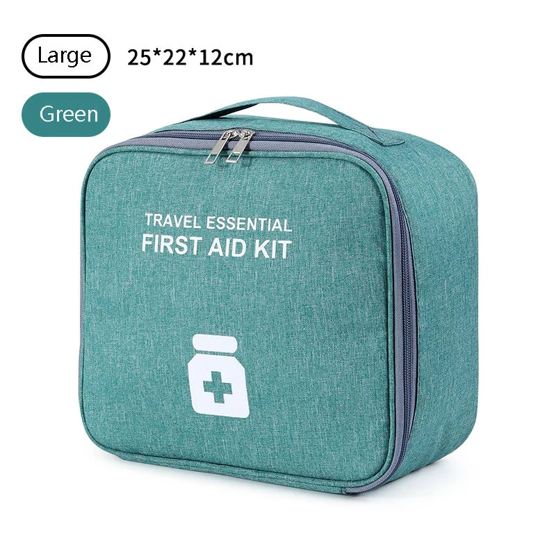 Home First Aid Kit Large Capacity Empty Medicine Storage Bag Portable Travel Medicine Box Survival Bag Emergency Bag For Car Peaceful Pleasures Health and Wellness Green Large