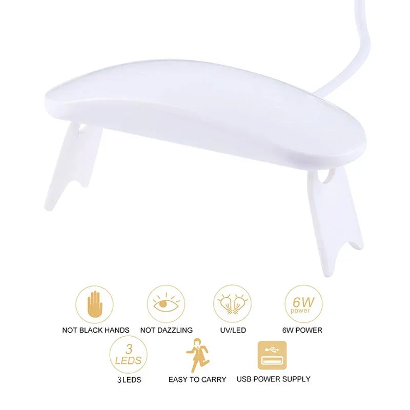 Mini 6W LED UV Nail Lamp Gel Curing Dryer USB 2-Pack UV Nail Curing Lamp Peaceful Pleasures Health and Wellness
