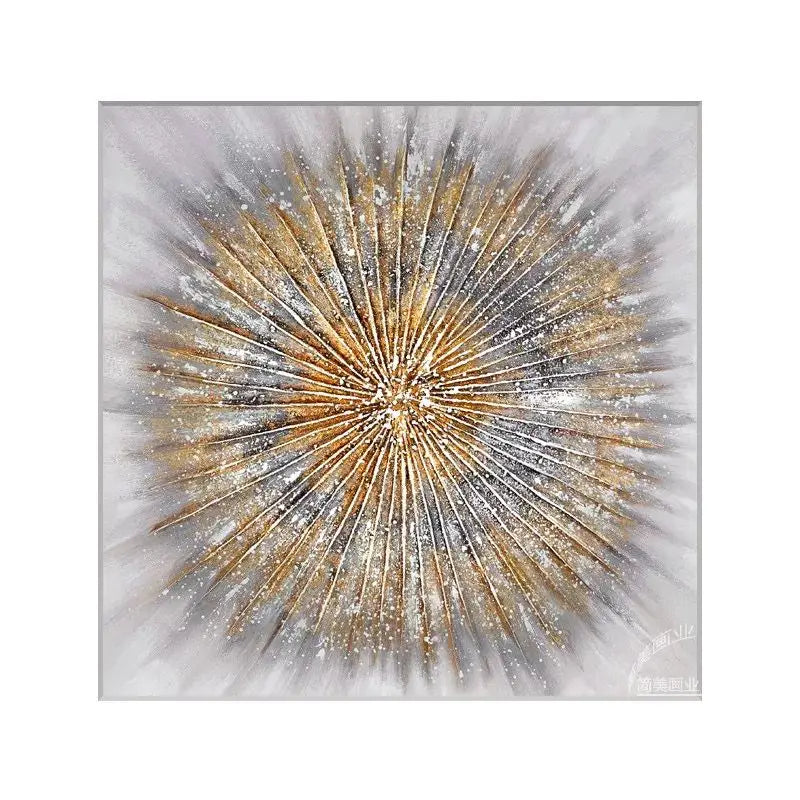 Pure Hand Drawn Oil Painting, Trendy Gold Line Texture, Living Room, Dining Room, Corridor, Sofa Background, Decoration Painting Peaceful Pleasures Health and Wellness