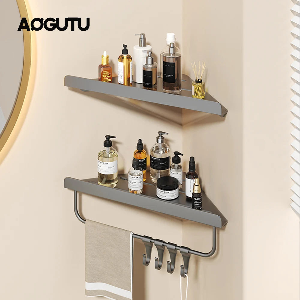 Wall Mounted Shower Corner Shelf – Metal Bathroom Storage Rack