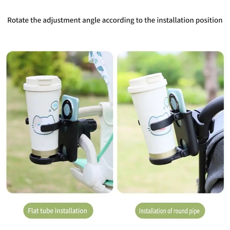 2-in-1 Stroller Cup & Phone Holder – 360° Universal Fit