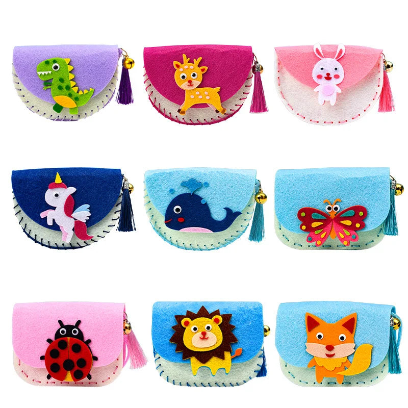 DIY Shoulder Bag Non-woven Fabric Sewing Kits Kids Handmade Needle