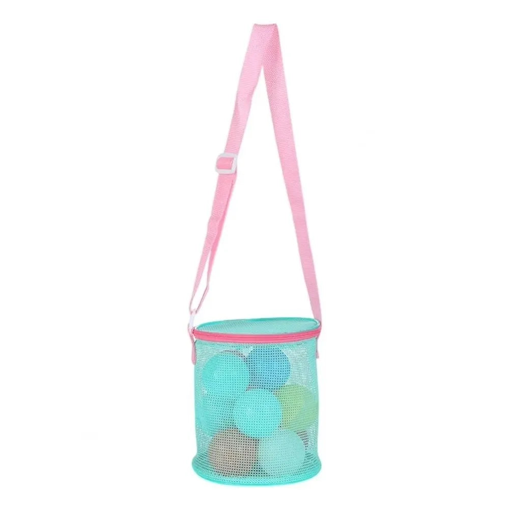 Shelling Collecting Tools Beach Mesh Bag Extra-Large Adjustable Straps Beach Storage Bags Shell Collecting Bag Pool Storage Peaceful Pleasures Health and Wellness Green Pink