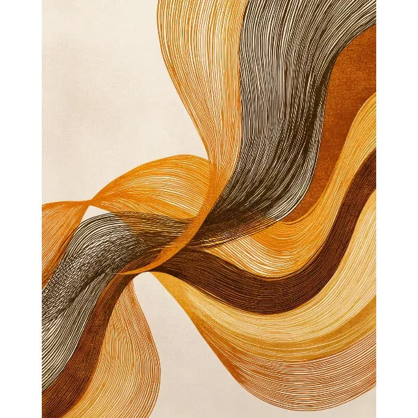 Japandi Wabi-Sabi Zen Abstract Wave Canvas Wall Art Print