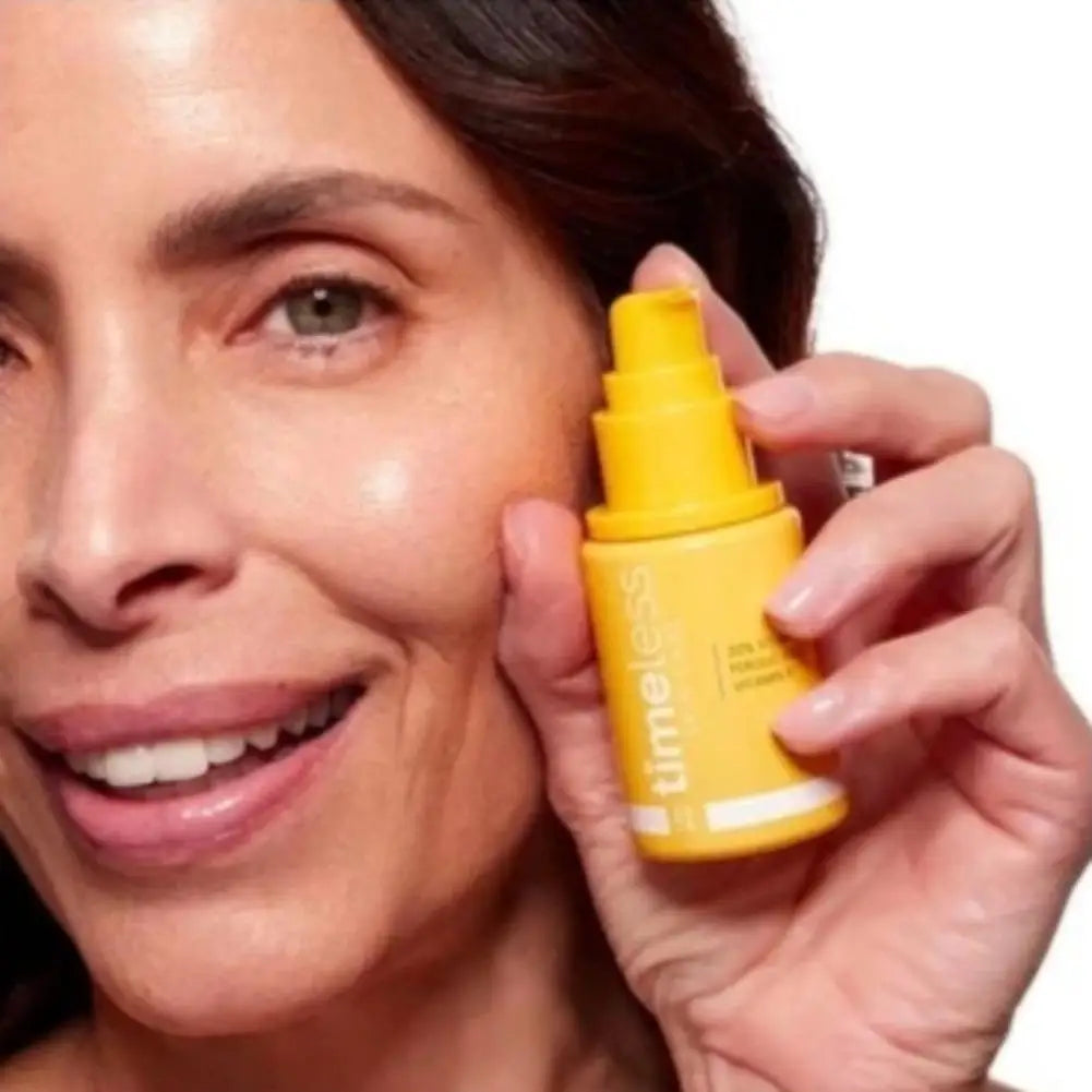 Timeless VC Serum with Ferulic Acid Antioxidant Wrinkle Resistant Hydrating Firming Reduce Fine Lines Essence for Brightens Skin Peaceful Pleasures Health and Wellness