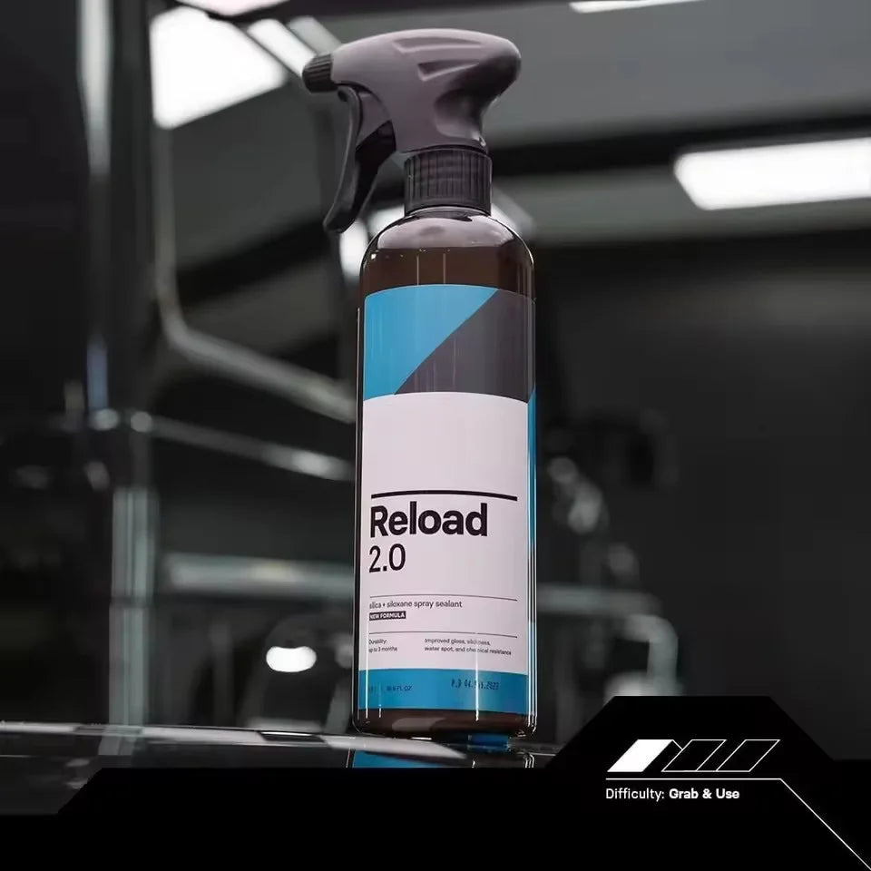 CAR Reload 2.0 Spray Sealant Silica Siloxane Ceramic Spray Ceramic Coating Super Hydrophobic Self-Cleaning Improved Gloss Peaceful Pleasures Health and Wellness