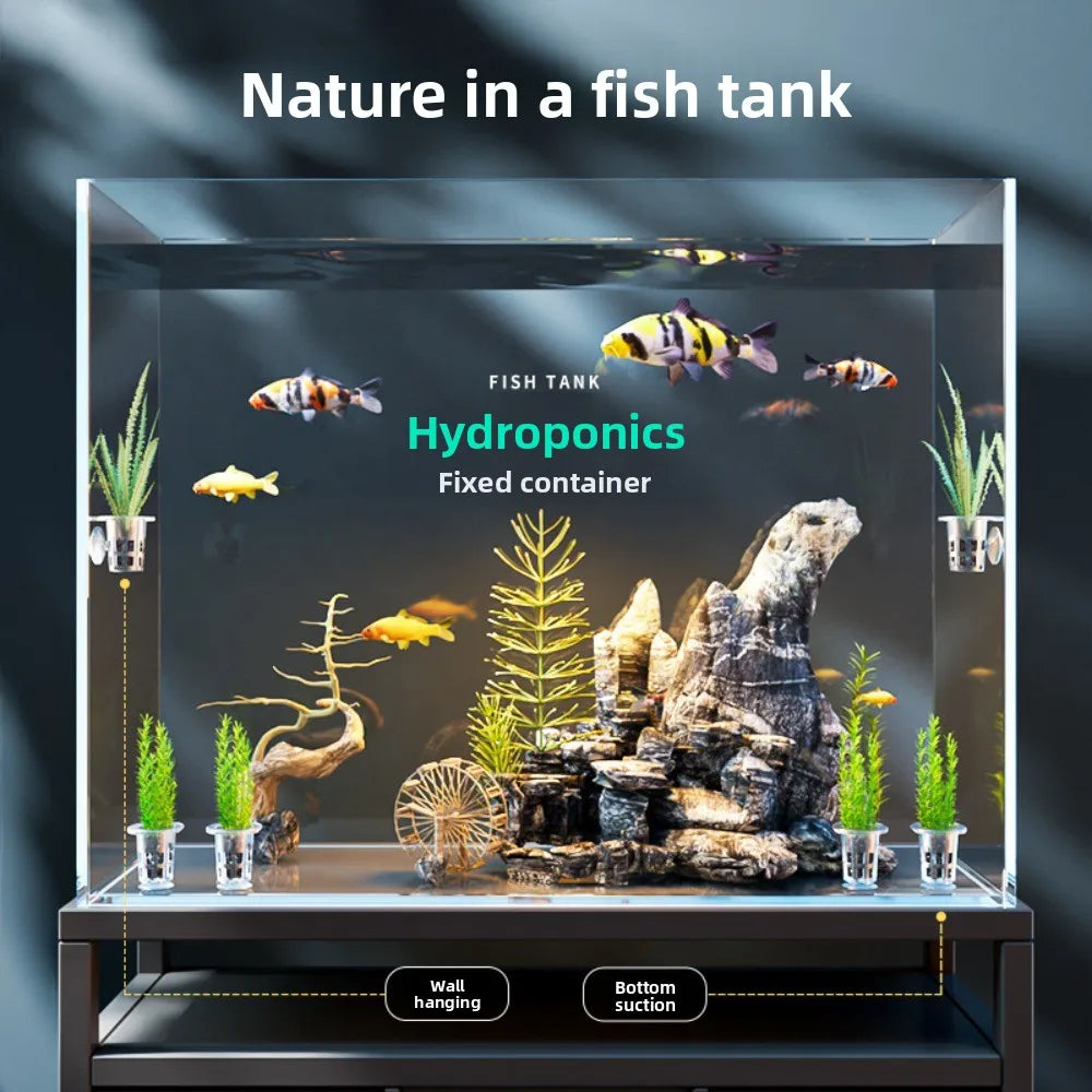 10-Pack Transparent Aquarium Hydroponic Plant Pots w/ Suction