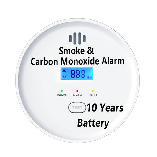 NOCCLILI 10-Year Smoke and Carbon Monoxide Detector Combo CO Alarm Battery Backup App Notification CE UL Certified Peaceful Pleasures Health and Wellness SKU-01-PG-SC01