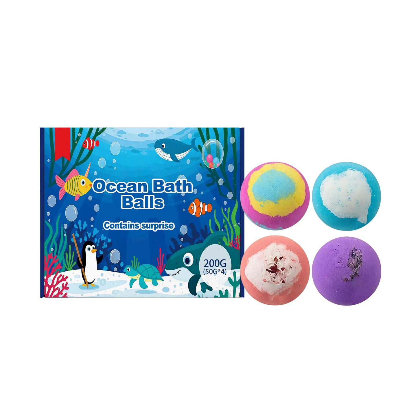 Kids Bath Bombs Gift Set 12 PCS – Surprise Ocean Toys