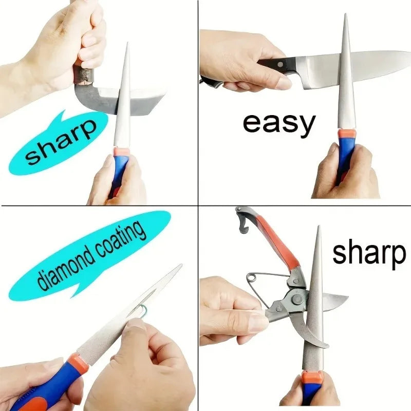 Double-Sided Knife Sharpener – Whetstone with Easy-Grip Handle