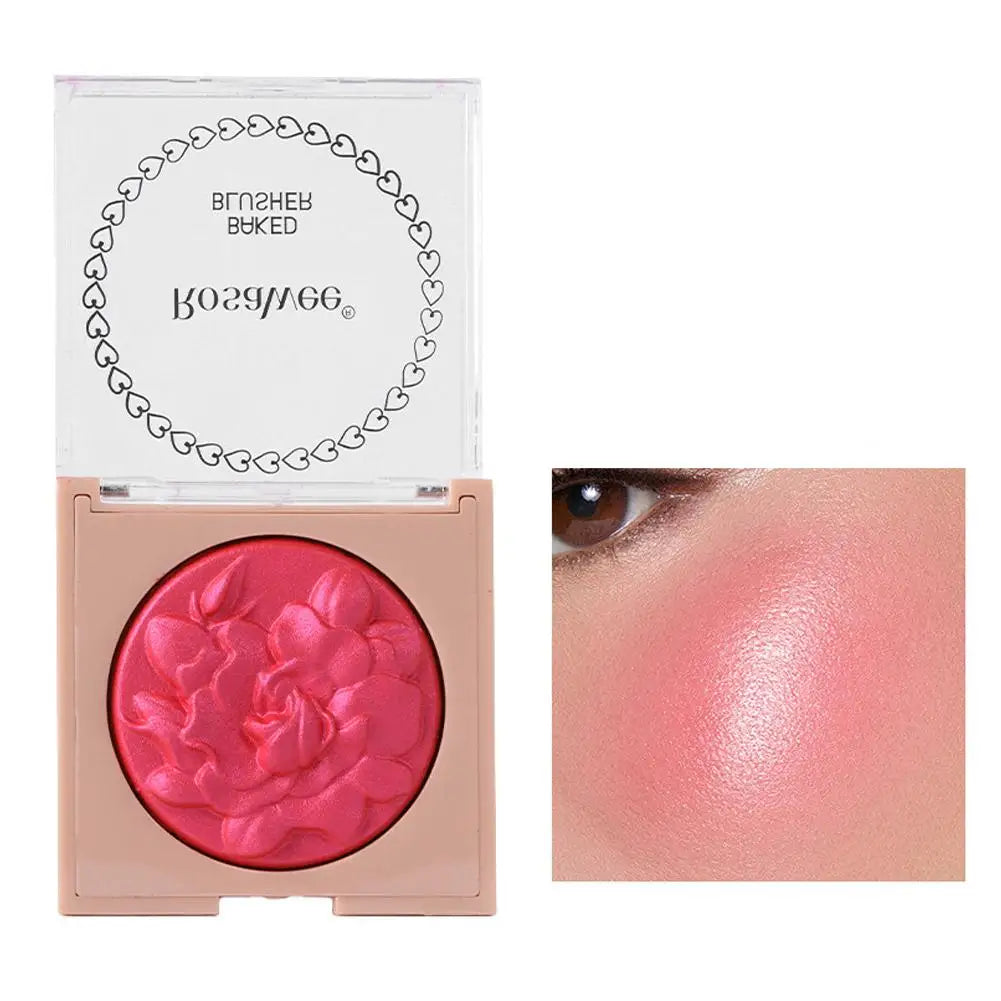 Embossed Shimmer Blush Palette – Pearlescent Baked Powder Highlighter