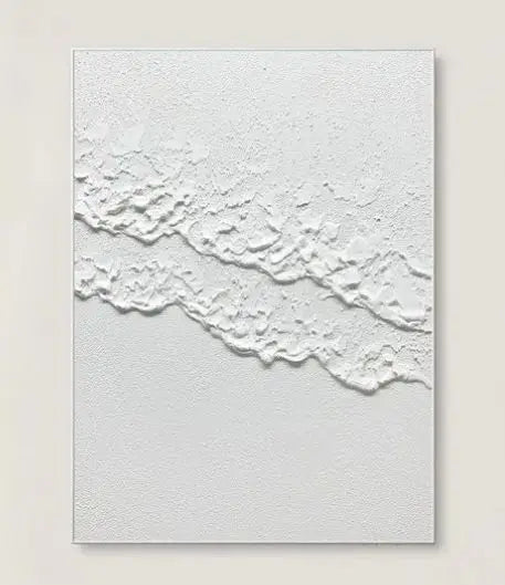 Hand-painted Oil Painting Black and White Modern Minimalist Entrance Three-dimensional Large Floor-to-ceiling Gypsum Painting Peaceful Pleasures Health and Wellness Without frame N Custom