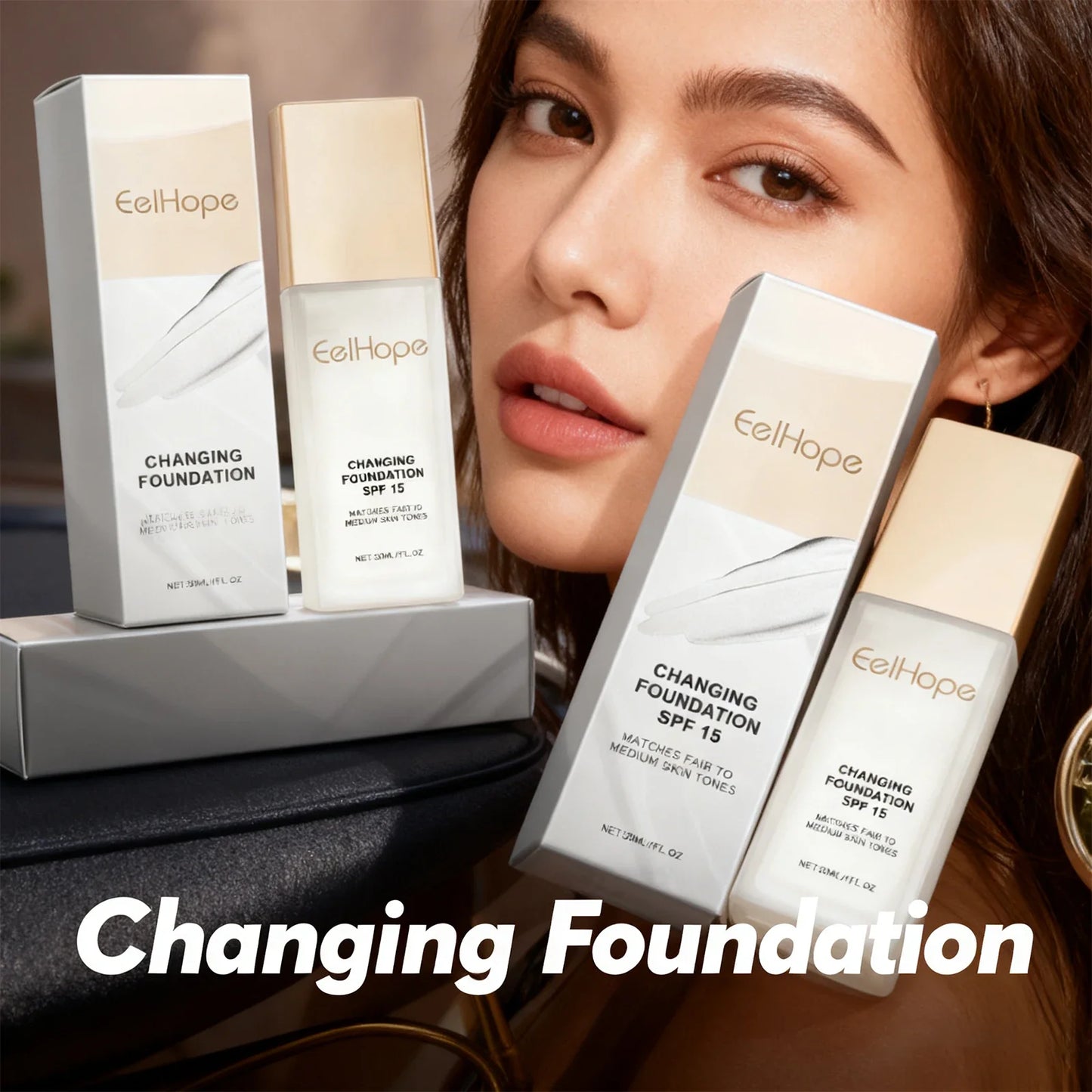 Eelhope Color-Changing Foundation SPF 15 | Hydrating Concealer