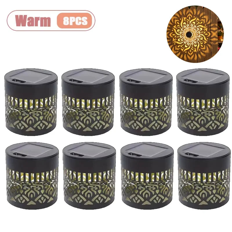 Solar Mandala Wall Lantern | Outdoor Waterproof Garden Fence Light