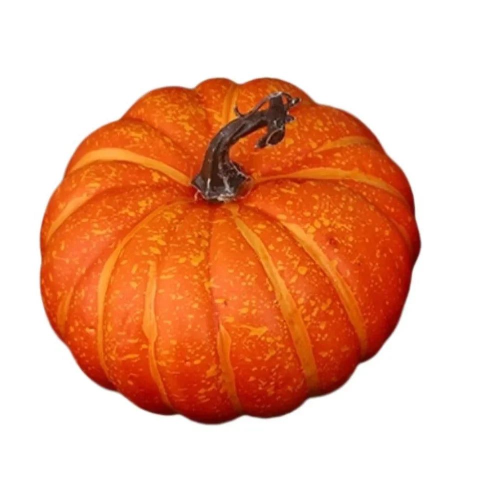 Artificial Pumpkins 17cm – Orange & White Halloween Décor