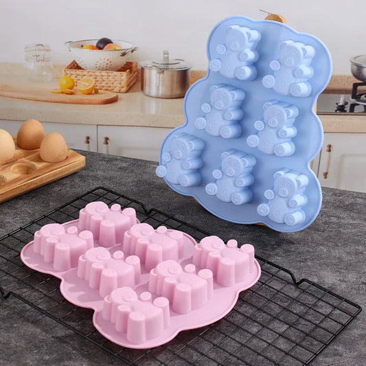 3D Lovely Bear Cake Mold Animal Cookie Silicone Mould For Chocolate Candy Kitchen Fondant Supplies Cupcake Topper Decorating Peaceful Pleasures Health and Wellness