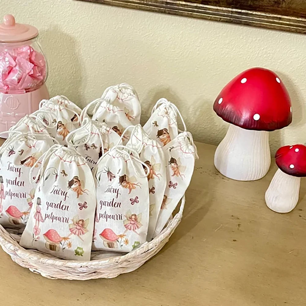 5-Pack Personalized Fairy Drawstring Gift Bags | Party Favors