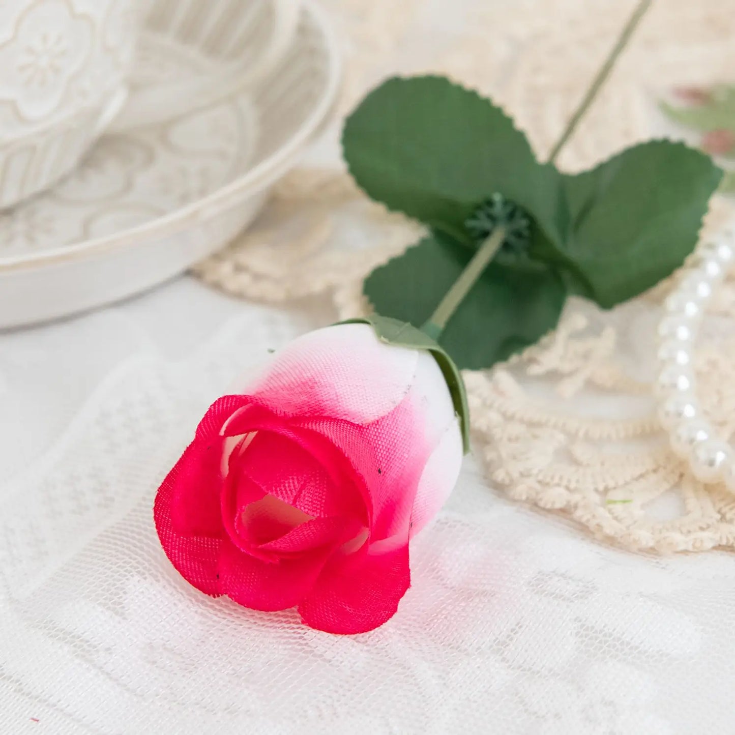 Red Silk Rose Bouquet 10 Pcs – Artificial Flowers for Weddings