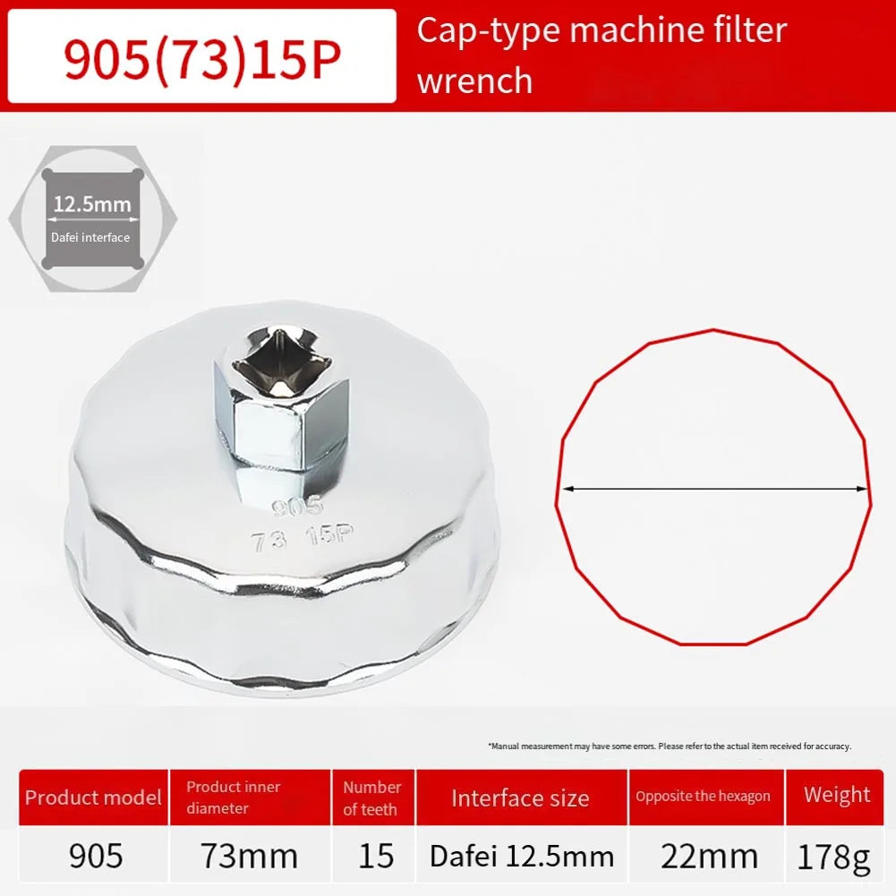 64–89mm Oil Filter Removal Wrench | 1/2" Square Drive Tool