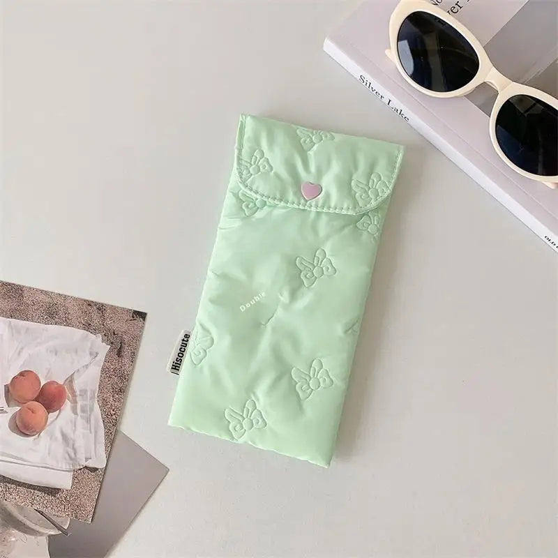 Bow Embossed Pencil Case – Pen & Sunglasses Storage Bag