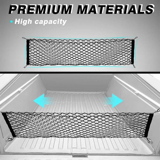 110cm Car Trunk Net Adjustable Elastic Rear Cargo Mesh Organizer with Hooks Universal Auto Accessories for Car SUV Truck Van Peaceful Pleasures Health and Wellness